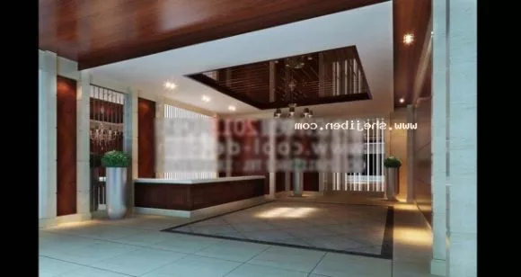 Office Hall Two Storey With Stair 3d model