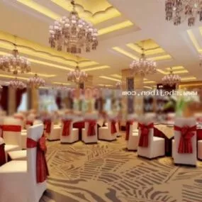 Wedding Restaurant Party Interior Scene 3d model