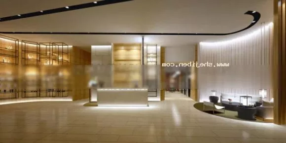 Hotel Interior Of Lobby With Desk Modern Design 3d model Hotel Interior Of Lobby With Desk Modern Design 3d model