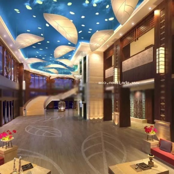 Hotel Hall Lobby With High Ceiling Interior 3d model Hotel Hall Lobby With High Ceiling Interior 3d model