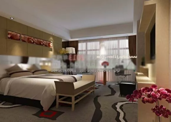 Modern Hotel Standard Room With Carpet 3d model Modern Hotel Standard Room With Carpet 3d model