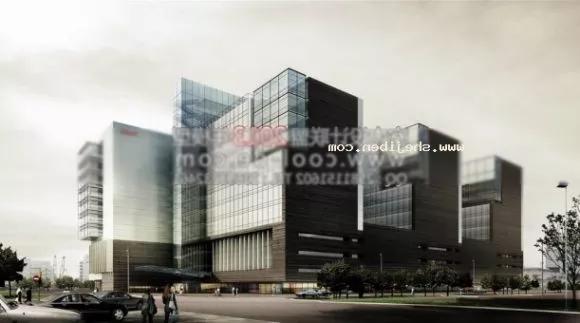 Modern Office Building Glass Facade Covered 3d model Modern Office Building Glass Facade Covered 3d model