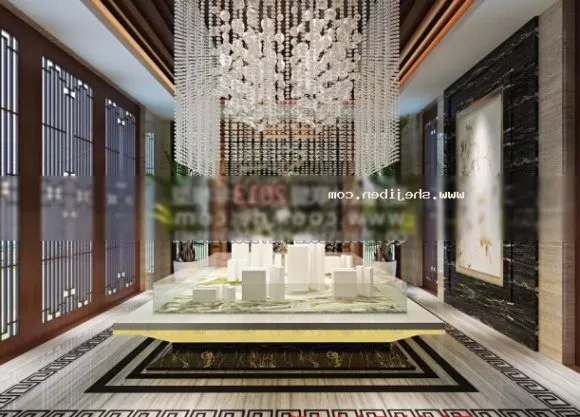 Meeting Interior With Chair Table 3d model