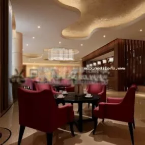 European Hotel Bar Club Interior Scene 3d model
