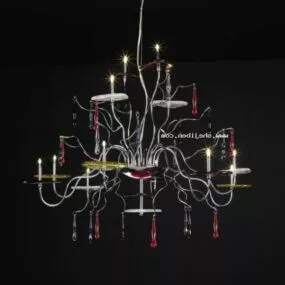 European Chandelier With Candle 3d model
