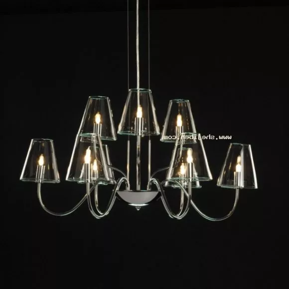 Glass Chandelier With Modern Shade 3d model Glass Chandelier With Modern Shade 3d model
