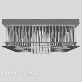 Glass Ceiling Light Square Shaped 3d model
