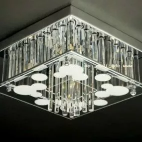 Square Glass Ceiling Lamp 3d model