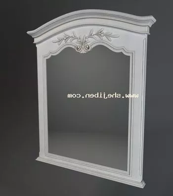 Circle Mirror, Leather Edge 3d model