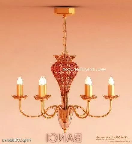 Red Crystal Jade Chandelier 3d model