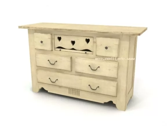 Cabinet With Brass Handle 3d model