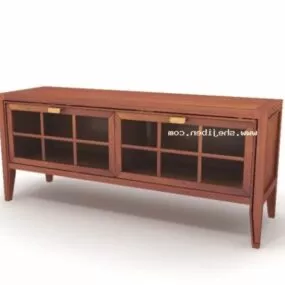 European Tv Cabinet Red Wood 3d model