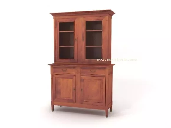 Retro Wood Kitchen Cabinet Design 3d model