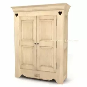 European Wardrobe Old Wooden Texture 3d model