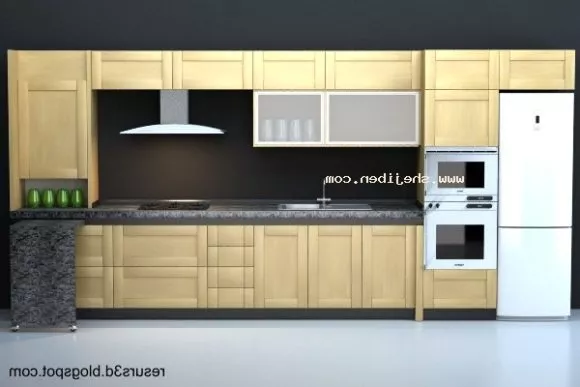 Ash Wood Shoe Cabinet With Tableware 3d model