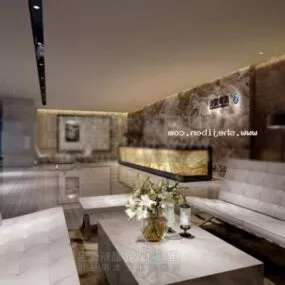 Office Reception Marble Floor With Decorative Furniture 3d model