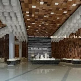 Modern Office Hall Ceiling Decoration 3d model