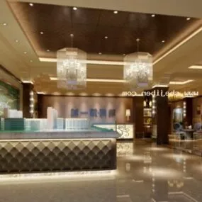 Luxury Office Hall Space Interior 3d model