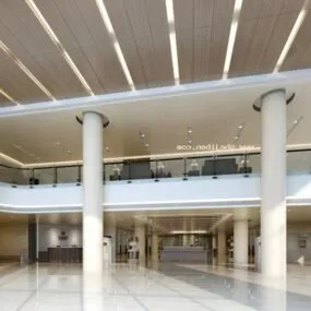 Office Hall Interior White Tone 3d model