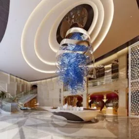 Office Hotel Hall Interior Scene 3d model