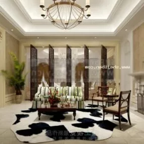 Hotel Exhibition Space Interior Scene 3d model