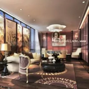 Hotel Royal Room Interior Scene 3d model