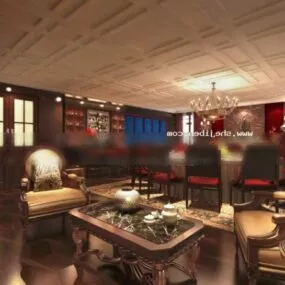 Restaurant Bar Club Interior Scene 3d model