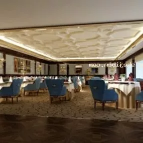 Restaurant Wedding Event Interior Scene 3d model
