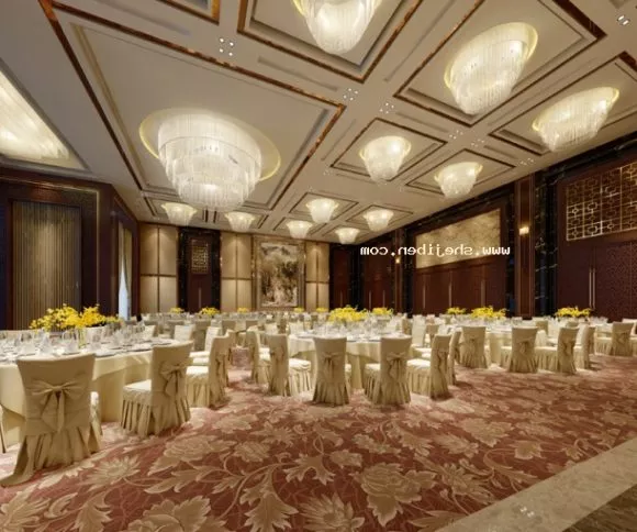 Restaurant Banquet Interior Scene 3d Model - .Max - Open3dModel