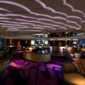 Restaurant With Ceiling Decor Interior Scene 3d model