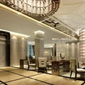 Restaurant Hall Space Interior Scene 3d model