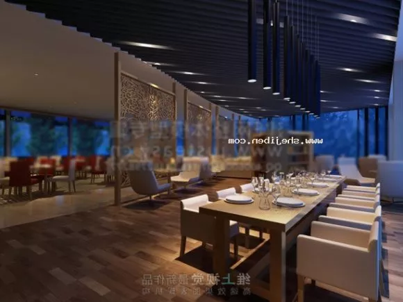 Hotel Suite Room With Lighting Decoration 3d model