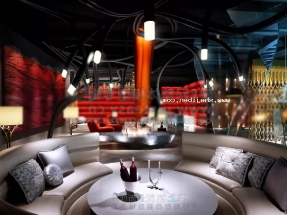 Modern Restaurant With Round Sofa Interior Scene 3d model Modern Restaurant With Round Sofa Interior Scene 3d model