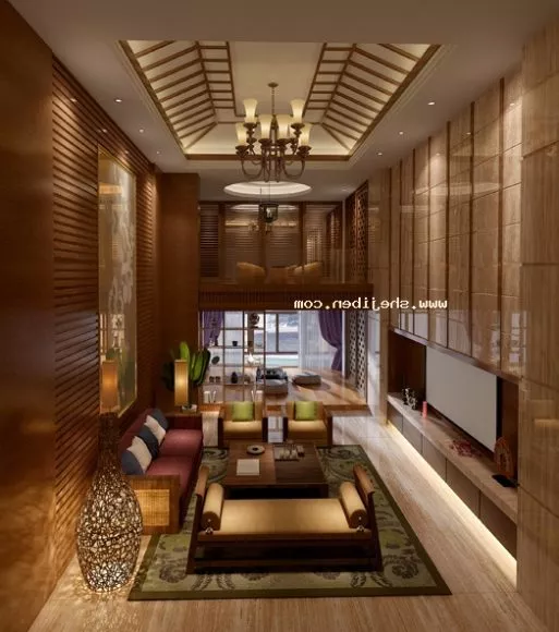 Luxury Living Room Interior Scene Warm Lighting 3d model Luxury Living Room Interior Scene Warm Lighting 3d model