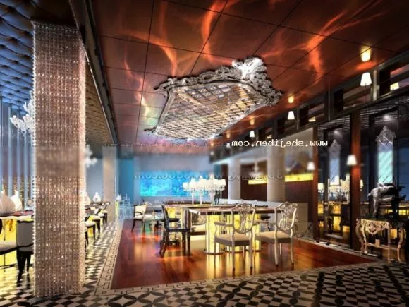 Luxurious European Restaurant Interior Scene 3d model Luxurious European Restaurant Interior Scene 3d model