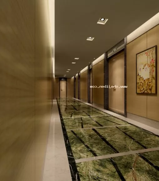 Elevator Corridor Interior Scene With Marble Floor 3d model Elevator Corridor Interior Scene With Marble Floor 3d model