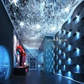 Sci Fi Elevator Corridor Interior Scene 3d model