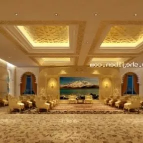 Luxurious Conference Room Interior Scene 3d model