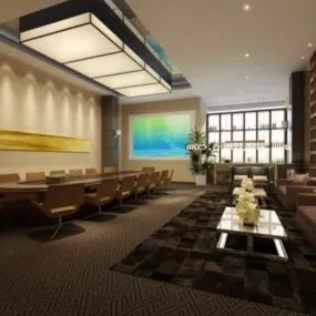 Japanese Conference Room Interior Scene 3d model