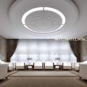 White Conference Room Interior Scene 3d model