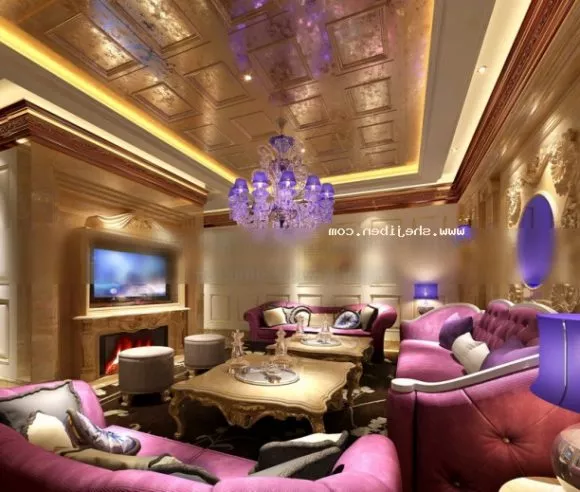 Hotel Lobby Desk Hall Space Interior 3d model