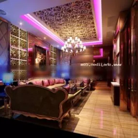 Hotel Bar Entertainment Room 3d model