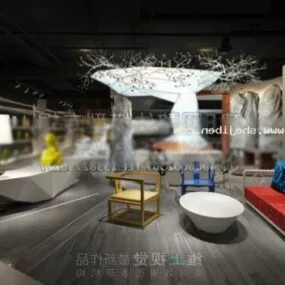 Library Space Interior Scene 3d model