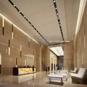 Premium Office Hall Interior Scene 3d model