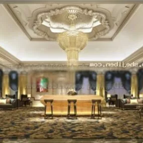 Royal Club Interior Scene 3d model