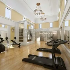 Gym Center Interior Scene 3d model