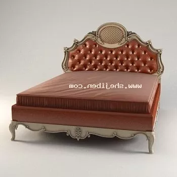 Double Bed White Frame 3d model