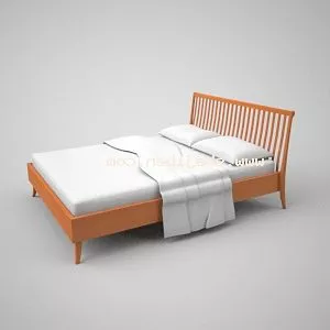 Bed Furniture With Bedside Table 3d model