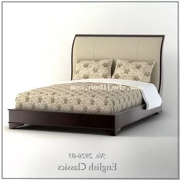 Double Bed With Texture Mattress 3d model