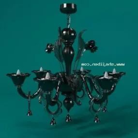 European Classic Iron Chandelier V1 3d model